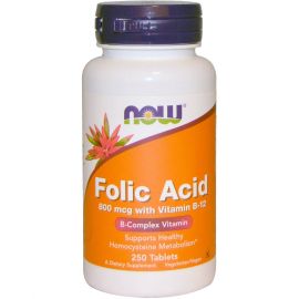 Folic Acid with Vitamin B-12 от NOW